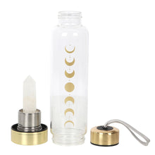 Load image into Gallery viewer, Moon Cycle Clear Quartz Water Bottle
