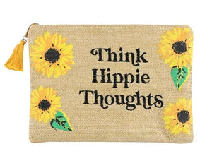 'Think Hippie Thoughts' Pouch Bag