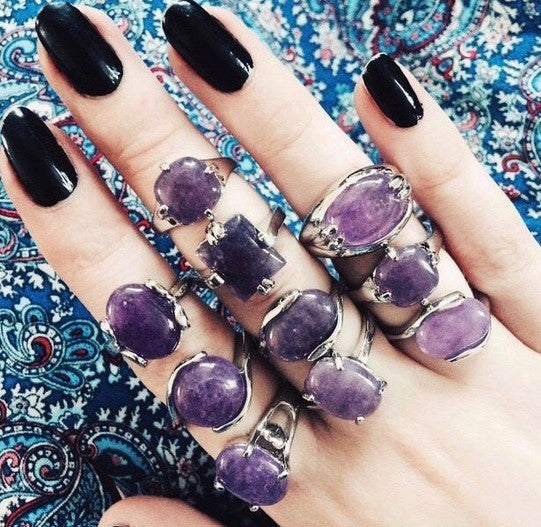 Amethyst Rings (Silver Plated)