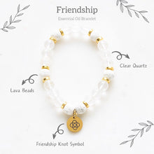 Load image into Gallery viewer, Friendship Clear Quartz Essential Oil Bracelet
