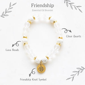 Friendship Clear Quartz Essential Oil Bracelet