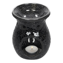 Load image into Gallery viewer, Large Black Crackle Glass Oil Burner
