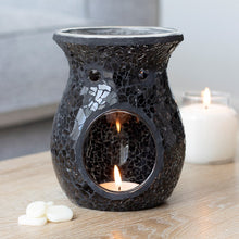 Load image into Gallery viewer, Large Black Crackle Glass Oil Burner
