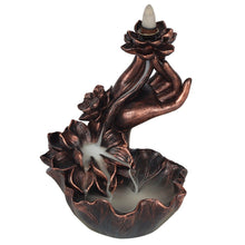 Load image into Gallery viewer, Hand &amp; Lotus Bronze Effect Backflow Burner
