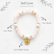 Load image into Gallery viewer, Self-Love Rose Quartz Essential Oil Bracelet
