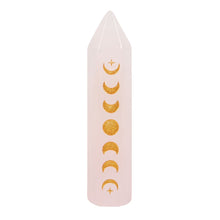 Load image into Gallery viewer, Rose Quartz Moon Phase Crystal Point
