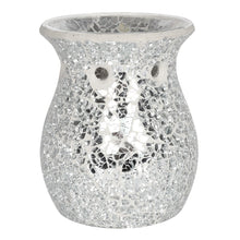 Load image into Gallery viewer, Large Silver Crackle Glass Oil Burner
