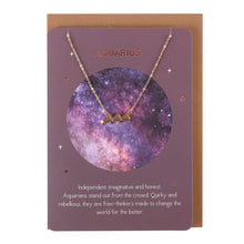 Load image into Gallery viewer, Aquarius Zodiac Necklace Card
