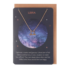 Load image into Gallery viewer, Libra Zodiac Necklace Card
