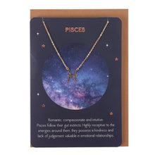 Load image into Gallery viewer, Pisces Zodiac Necklace Card
