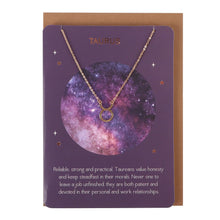 Load image into Gallery viewer, Taurus Zodiac Necklace Card
