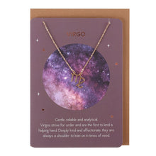 Load image into Gallery viewer, Virgo Zodiac Necklace Card
