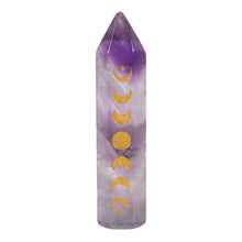 Load image into Gallery viewer, Amethyst Moon Phase Crystal Point
