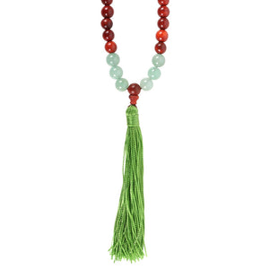 Rosewood & Green Aventurine Mala Necklace