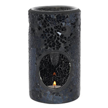 Load image into Gallery viewer, Black Crackle Glass Pillar Oil Burner
