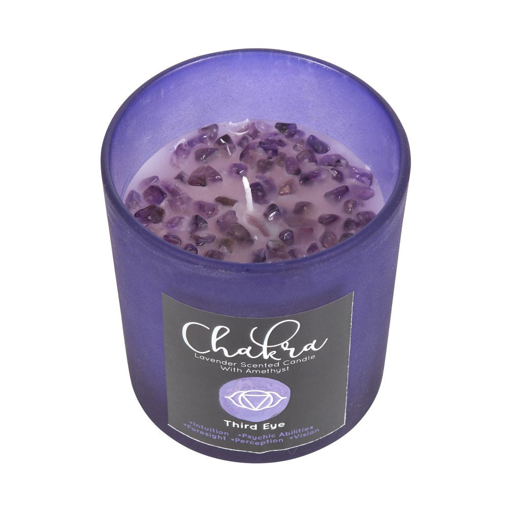 Third Eye Chakra Crystal Candle - Lavender