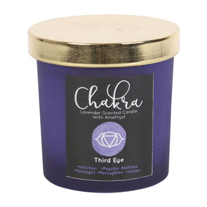 Third Eye Chakra Crystal Candle - Lavender