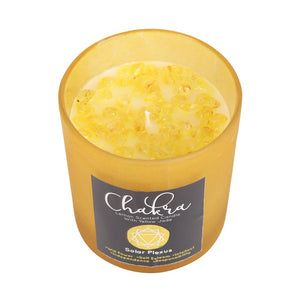 Solar Plexus Chakra Crystal Candle - Lemon
