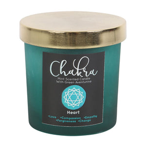 Heart Chakra Crystal Candle - Mint