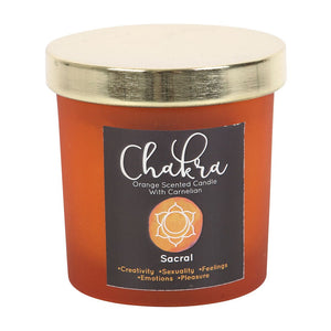 Sacral Chakra Crystal Candle - Orange