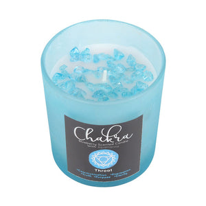 Throat Chakra Crystal Candle - Blueberry