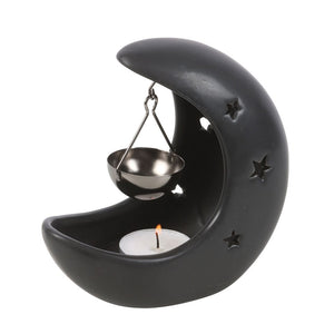 Crescent Moon Oil Burner - Black