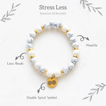 Load image into Gallery viewer, Stress-Less Howlite Essential Oil Bracelet
