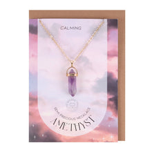 Load image into Gallery viewer, Amethyst Crystal Necklace Card
