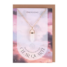 Load image into Gallery viewer, Clear Quartz Crystal Necklace Card
