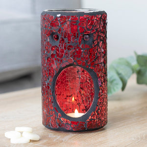 Red Crackle Glass Oil Burner