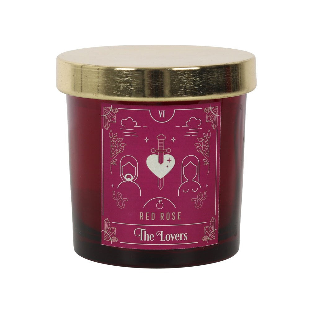 The Lovers Tarot Candle - Red Rose