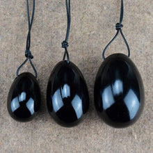 Load image into Gallery viewer, YONI EGGS - BLACK OBSIDIAN (Drilled)
