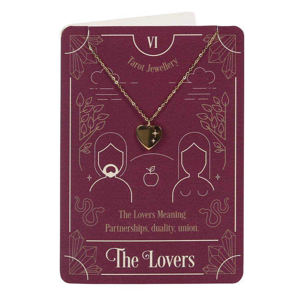 The Lovers Tarot Necklace Greeting Card