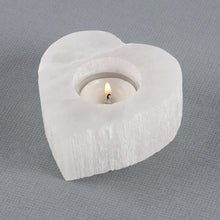 Load image into Gallery viewer, Selenite Heart Tealight Holder
