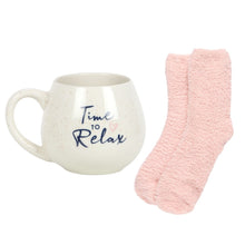 Load image into Gallery viewer, Time to Relax Mug &amp; Sock Gift Set
